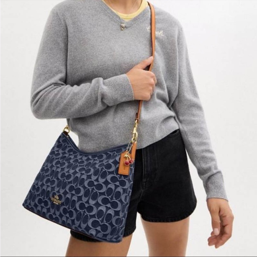 NWT！COACH Laurel ShNWT！COACH Laurel Shoulder Bag In Signature Denim（COACH CY702） - Picture 8 of 9